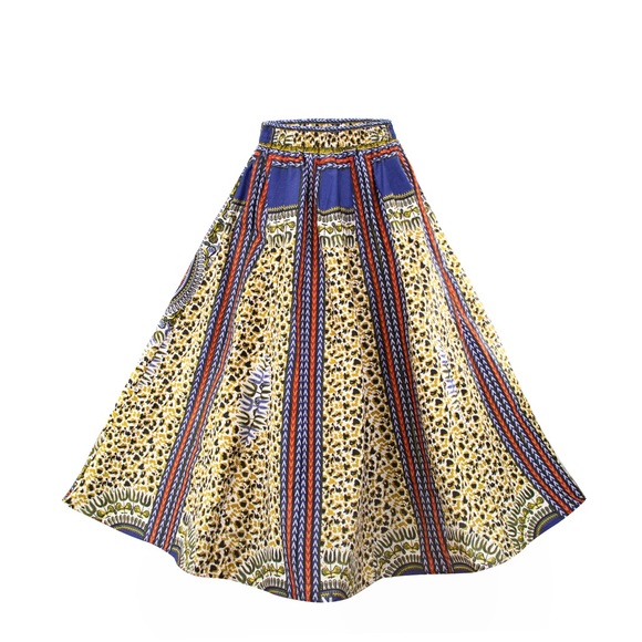 Long Maxi Dashiki Skirt Cotton One Size Boho & Hippie Skirt African Print Skirt - Picture 6 of 9
